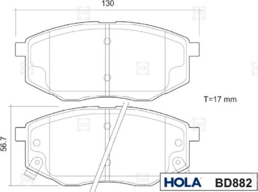 Hola BD882 - Kit de plaquettes de frein, frein à disque cwaw.fr