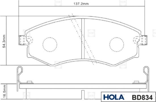 Hola BD834 - Kit de plaquettes de frein, frein à disque cwaw.fr