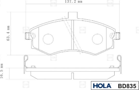 Hola BD835 - Kit de plaquettes de frein, frein à disque cwaw.fr