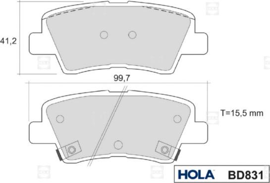 Hola BD831 - Kit de plaquettes de frein, frein à disque cwaw.fr