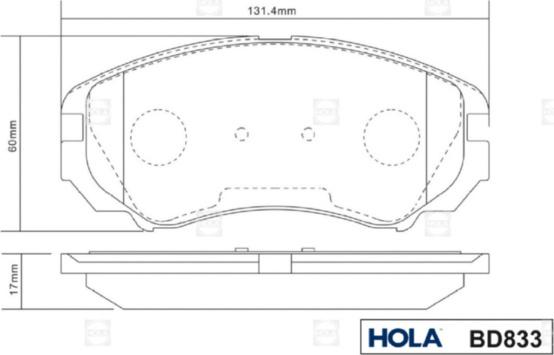 Hola BD833 - Kit de plaquettes de frein, frein à disque cwaw.fr