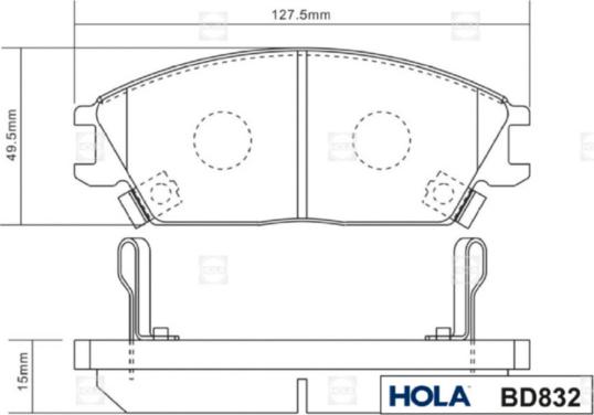 Hola BD832 - Kit de plaquettes de frein, frein à disque cwaw.fr