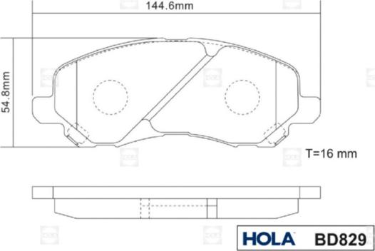 Hola BD829 - Kit de plaquettes de frein, frein à disque cwaw.fr