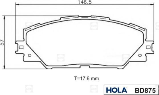 Hola BD875 - Kit de plaquettes de frein, frein à disque cwaw.fr