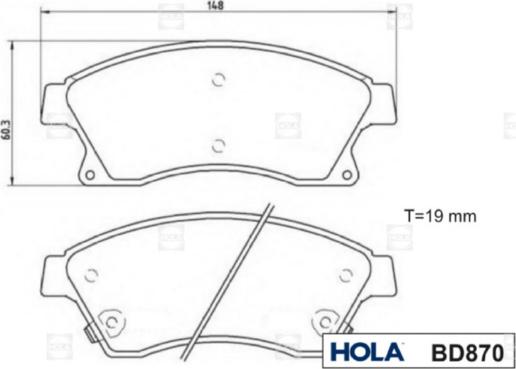 Hola BD870 - Kit de plaquettes de frein, frein à disque cwaw.fr