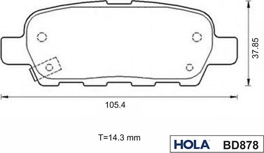 Hola BD878 - Kit de plaquettes de frein, frein à disque cwaw.fr