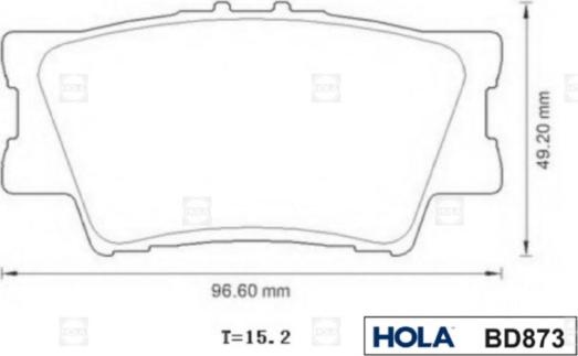 Hola BD873 - Kit de plaquettes de frein, frein à disque cwaw.fr