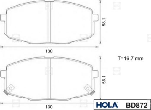 Hola BD872 - Kit de plaquettes de frein, frein à disque cwaw.fr