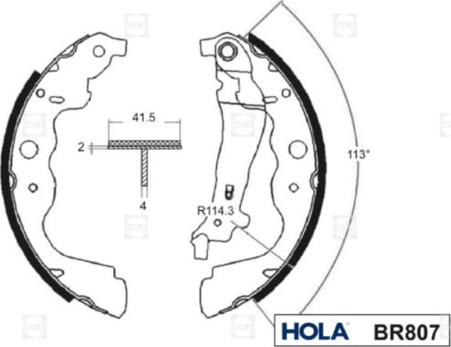 Hola BR807 - Jeu de mâchoires de frein cwaw.fr