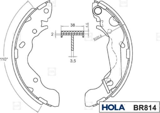 Hola BR814 - Jeu de mâchoires de frein cwaw.fr