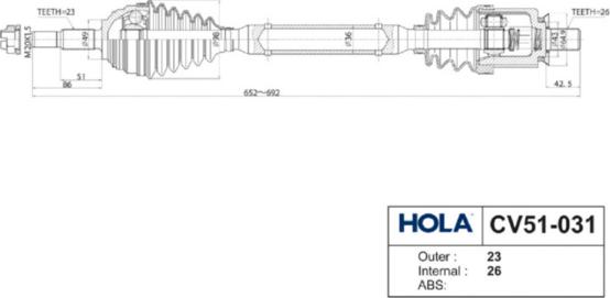 Hola CV51-031 - Arbre de transmission cwaw.fr