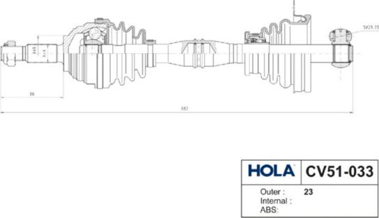 Hola CV51-033 - Arbre de transmission cwaw.fr