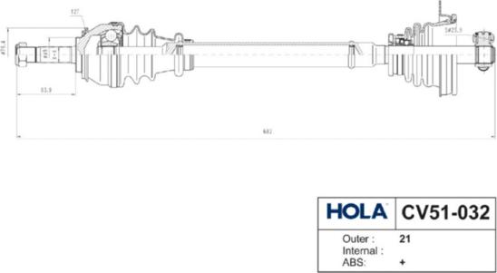 Hola CV51-032 - Arbre de transmission cwaw.fr