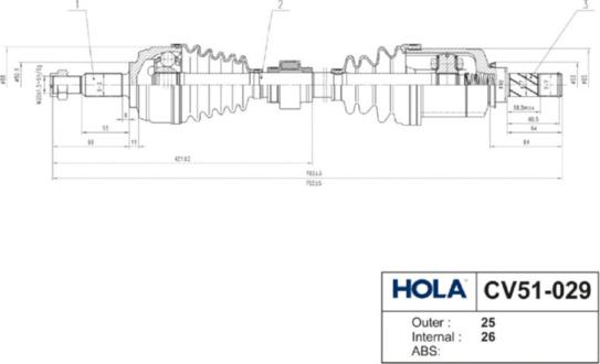 Hola CV51-029 - Arbre de transmission cwaw.fr