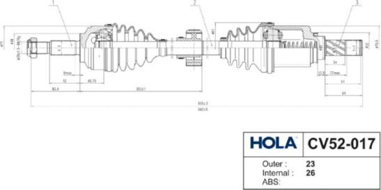 Hola CV52-017 - Arbre de transmission cwaw.fr