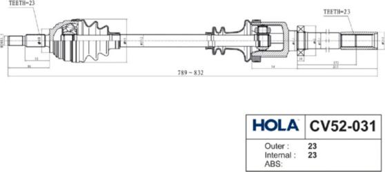 Hola CV52-031 - Arbre de transmission cwaw.fr