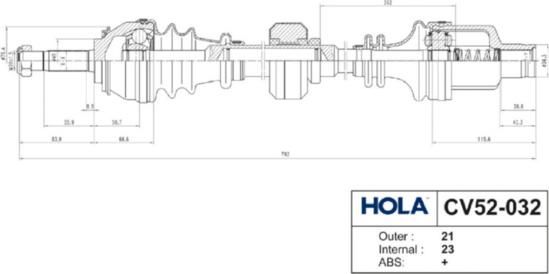 Hola CV52-032 - Arbre de transmission cwaw.fr