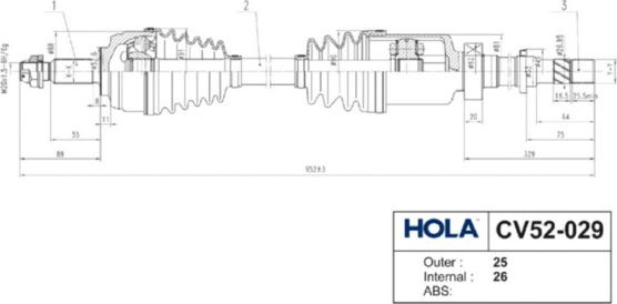 Hola CV52-029 - Arbre de transmission cwaw.fr