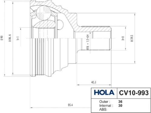 Hola CV10-993 - Jeu de joints, arbre de transmission cwaw.fr