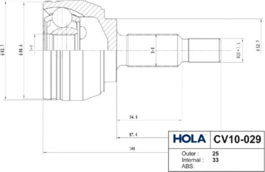 Hola CV10-029 - Jeu de joints, arbre de transmission cwaw.fr