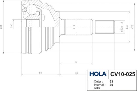 Hola CV10-025 - Jeu de joints, arbre de transmission cwaw.fr