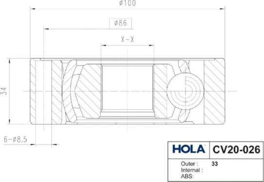 Hola CV20-026 - Jeu de joints, arbre de transmission cwaw.fr