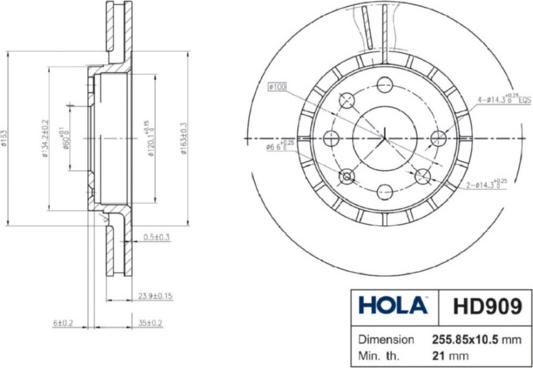 Hola HD909 - Disque de frein cwaw.fr