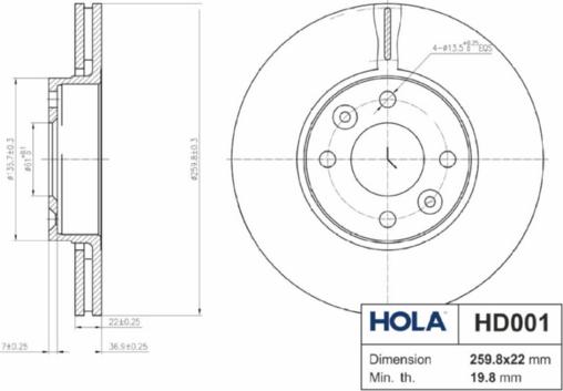 Hola HD001 - Disque de frein cwaw.fr