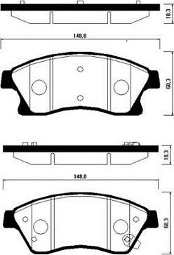 HELLA T1958 - Kit de plaquettes de frein, frein à disque cwaw.fr