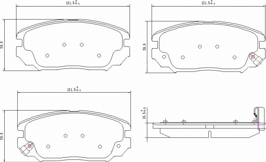 HUSCH JL0939 - Kit de plaquettes de frein, frein à disque cwaw.fr