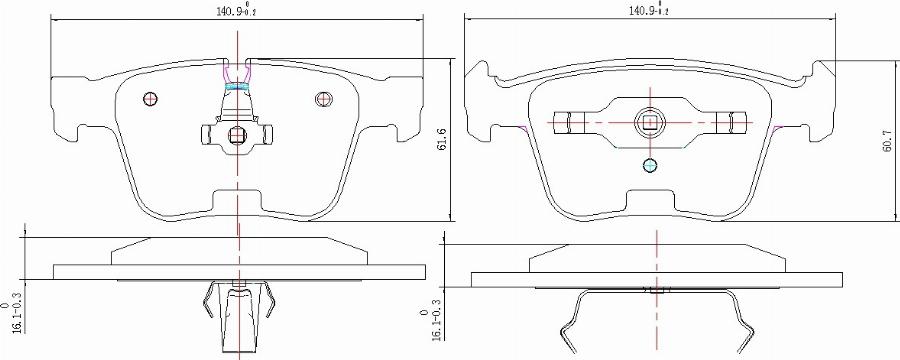 HUSCH JL0424 - Kit de plaquettes de frein, frein à disque cwaw.fr