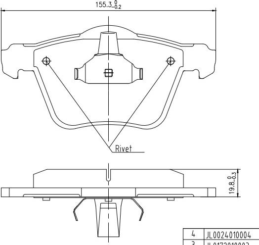 HUSCH JL0172 - Kit de plaquettes de frein, frein à disque cwaw.fr