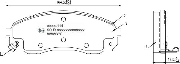 HUSCH JL0329 - Kit de plaquettes de frein, frein à disque cwaw.fr