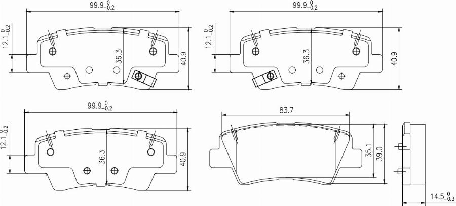 HUSCH JL1123 - Kit de plaquettes de frein, frein à disque cwaw.fr