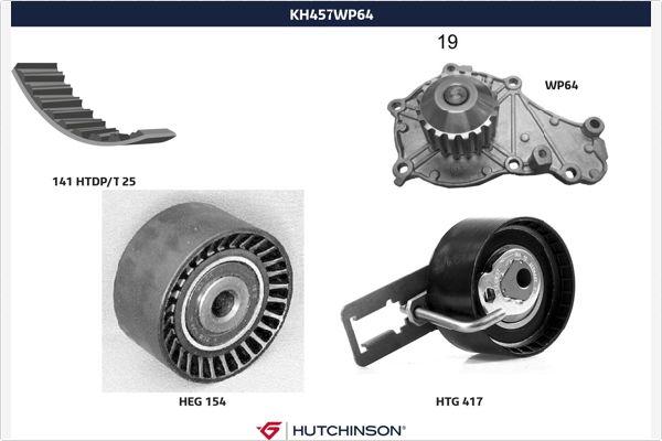 Hutchinson KH 457WP64 - Pompe à eau + kit de courroie de distribution cwaw.fr