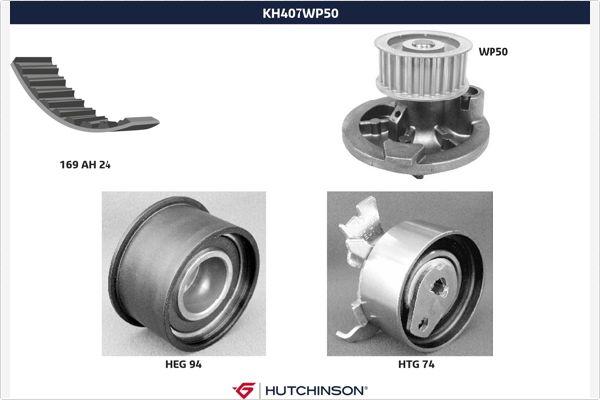 Hutchinson KH 407WP50 - Pompe à eau + kit de courroie de distribution cwaw.fr