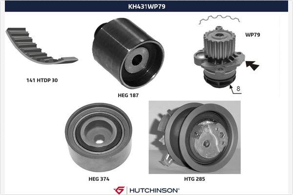 Hutchinson KH 431WP79 - Pompe à eau + kit de courroie de distribution cwaw.fr