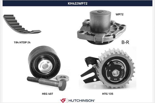 Hutchinson KH 422WP72 - Pompe à eau + kit de courroie de distribution cwaw.fr