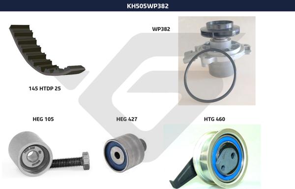 Hutchinson KH 505WP382 - Pompe à eau + kit de courroie de distribution cwaw.fr