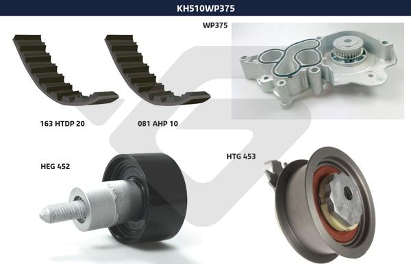 Hutchinson KH 510WP375 - Pompe à eau + kit de courroie de distribution cwaw.fr