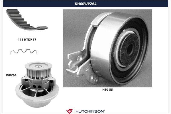 Hutchinson KH 60WP264 - Pompe à eau + kit de courroie de distribution cwaw.fr