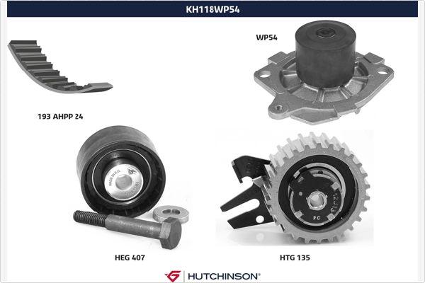 Hutchinson KH 118WP54 - Pompe à eau + kit de courroie de distribution cwaw.fr