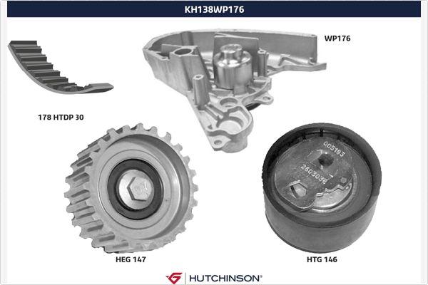 Hutchinson KH 138WP176 - Pompe à eau + kit de courroie de distribution cwaw.fr