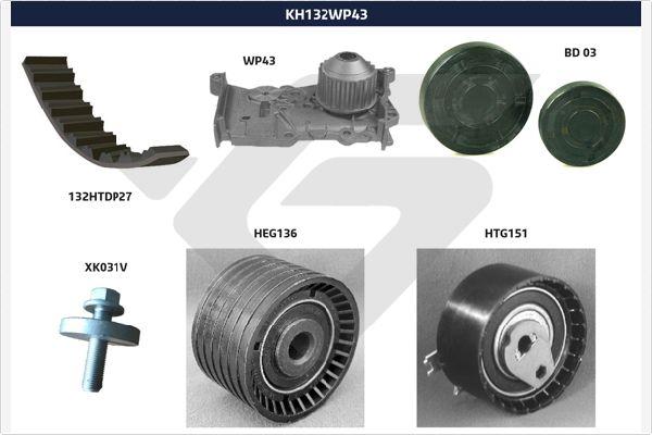 Hutchinson KH 132WP43 - Pompe à eau + kit de courroie de distribution cwaw.fr