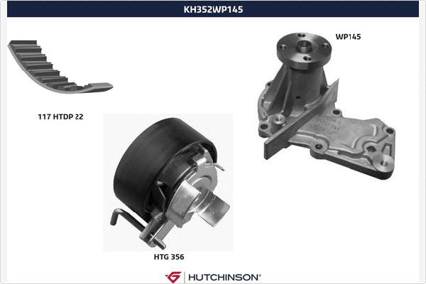 Hutchinson KH 352WP145 - Pompe à eau + kit de courroie de distribution cwaw.fr