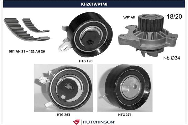 Hutchinson KH 261WP148 - Pompe à eau + kit de courroie de distribution cwaw.fr