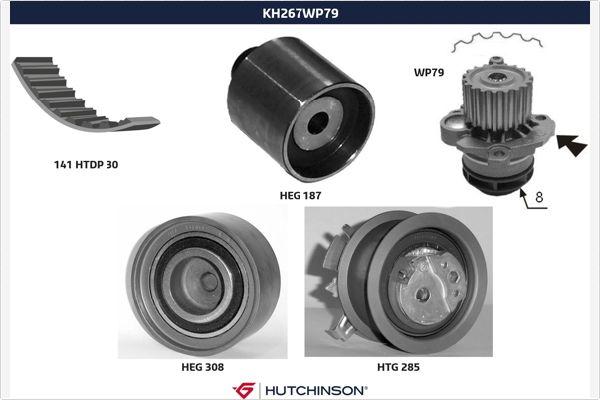 Hutchinson KH 267WP79 - Pompe à eau + kit de courroie de distribution cwaw.fr