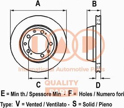 IAP QUALITY PARTS 709-07080G - Disque de frein cwaw.fr