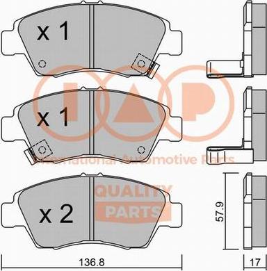 IAP QUALITY PARTS 704-06017P - Kit de plaquettes de frein, frein à disque cwaw.fr