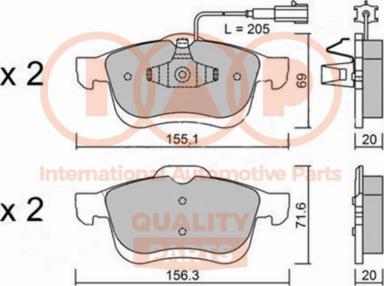 IAP QUALITY PARTS 704-08051P - Kit de plaquettes de frein, frein à disque cwaw.fr